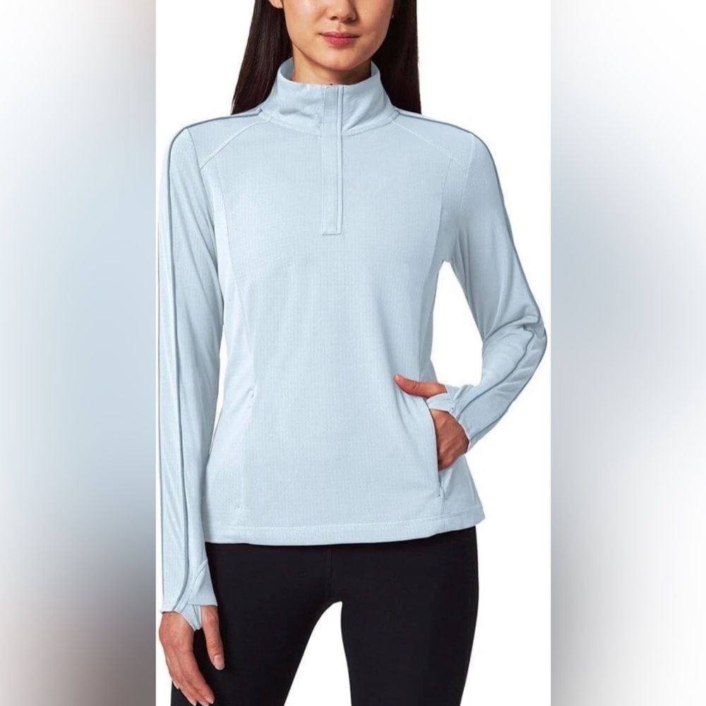 Mondetta Women’s Athletic Workout Lightweight Quarter-Zip Pullover Tops